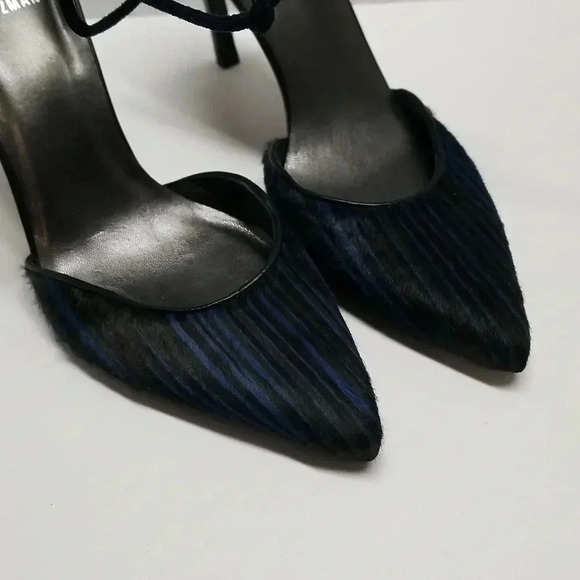 {Stuart Weitzman} Women's Striped Calf Hair Strappy Stilleto Heels - Picture 5 of 15